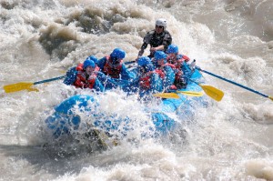 white water rafting on the kicking horse river in golden bc